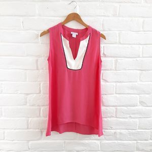 Soft Surroundings Top Womens XS Pink Tunic V Neck Sleeveless Blouse Rayon
